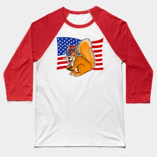 4th July Squirrel USA Flag Independence Day 2022 Baseball T-Shirt